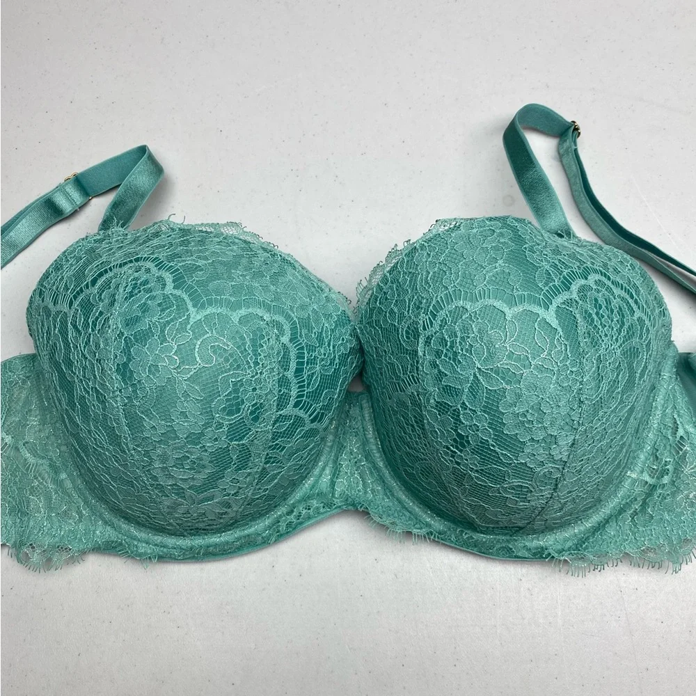 VS MINT/SLVR Dream Angels Lined Demi, 34DDD, *P1062 - Picture 1 of 7